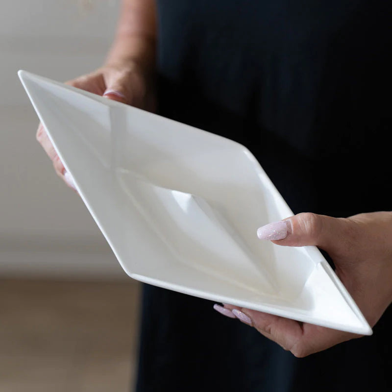 Barchetta Origami - Ceramica Crescentini - Formato Grande Bianco 42cm