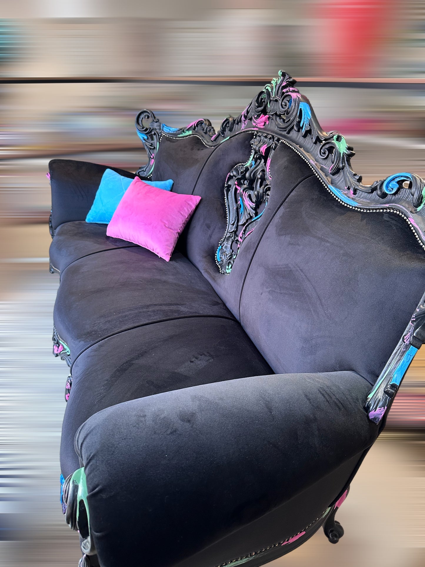 Divano Barocco Grace Regina - Nero Velluto