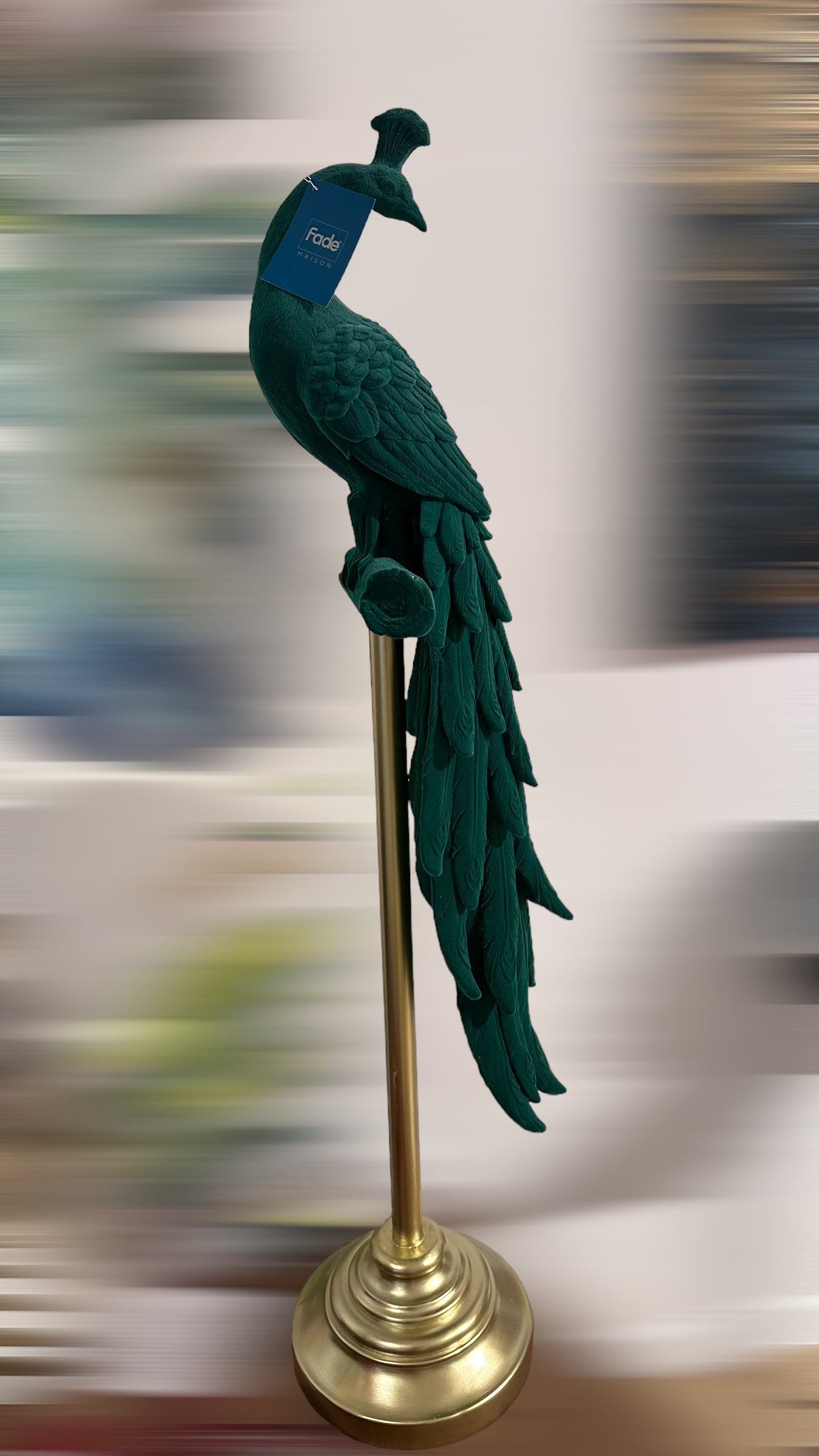 - Statua Pavone in Velluto Fade -