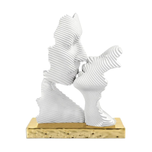 Scultura Bacio Stilizzato Bianco - Bongelli-