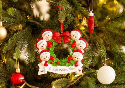 Ghirlanda con fiocco rosso per 6