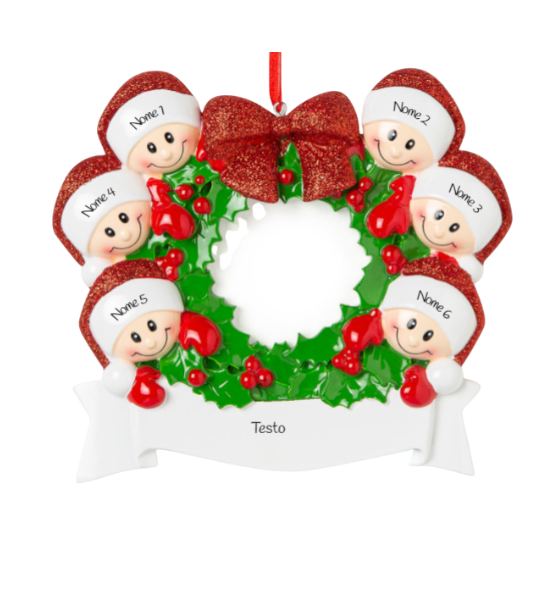 Ghirlanda con fiocco rosso per 6