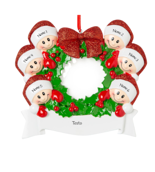 Ghirlanda con fiocco rosso per 6