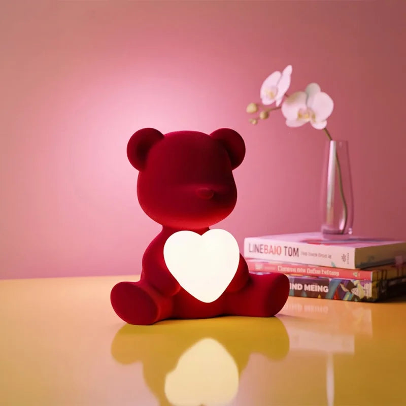 Lampada Teddy Love XS In Velluto Qeeboo